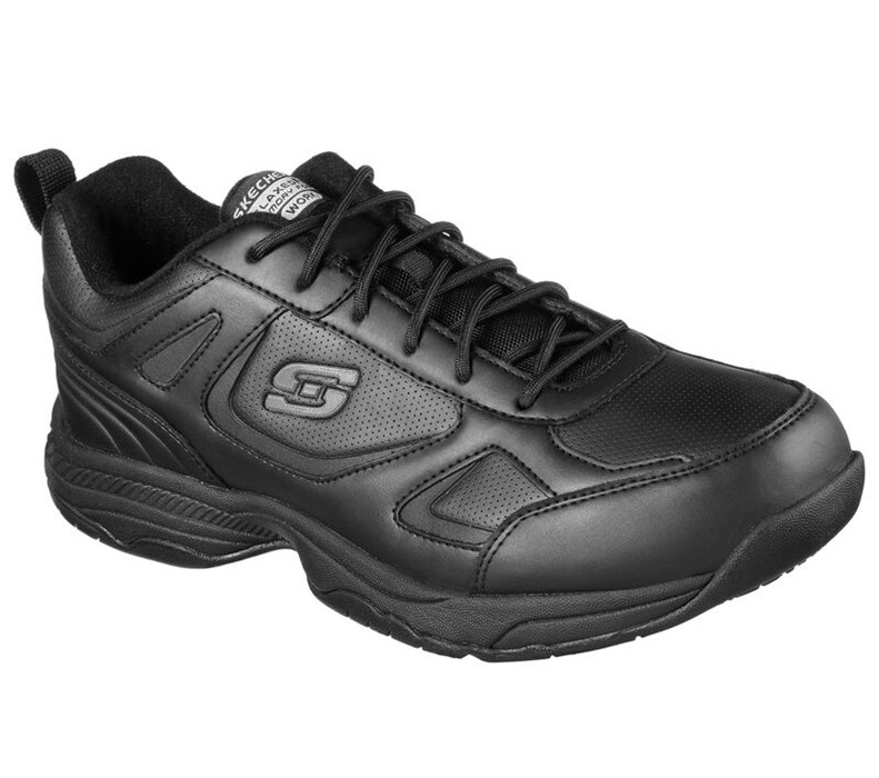 Skechers Herr Svarta Snörskor - Work Relaxed Fit: Dighton Sr - Sverige (VAUIT-1439)